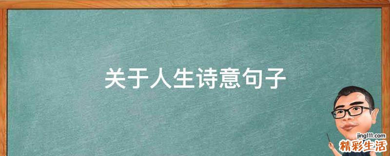 关于人生诗意句子
