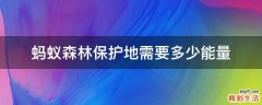 蚂蚁森林保护地需要多少能量