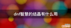 dnf智慧的结晶有什么用