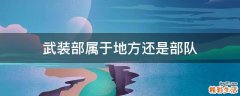 武装部属于地方还是部队
