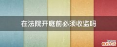 在法院开庭前必须收监吗