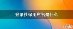 登录社保用户名是什么