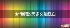 dnf制裁5天多久能洗白
