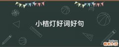 小桔灯好词好句