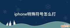 iphone特殊符号怎么打