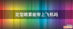 定型喷雾能带上飞机吗