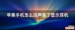 苹果手机怎么没声音了显示耳机