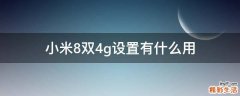 小米8双4g设置有什么用