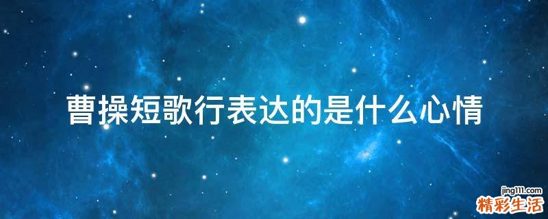 曹操短歌行表达的是什么心情