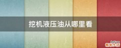 挖机液压油从哪里看
