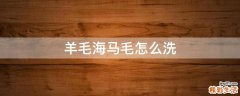 羊毛海马毛怎么洗