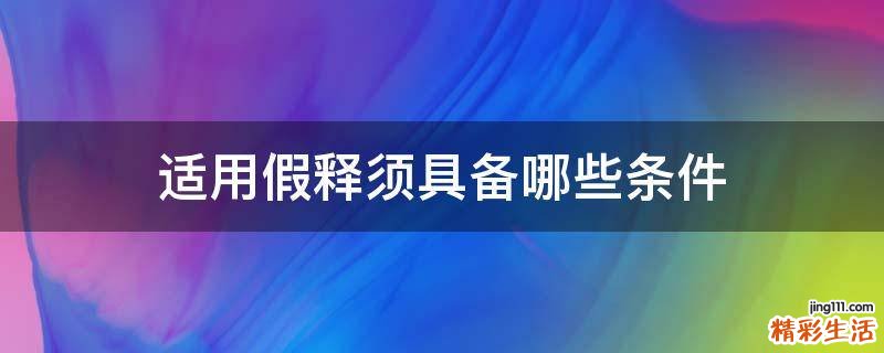 适用假释须具备哪些条件