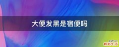大便发黑是宿便吗