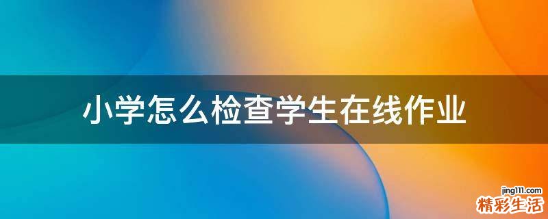 小学怎么检查学生在线作业