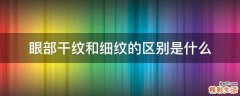 眼部干纹和细纹的区别是什么