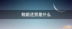 税前还贷是什么