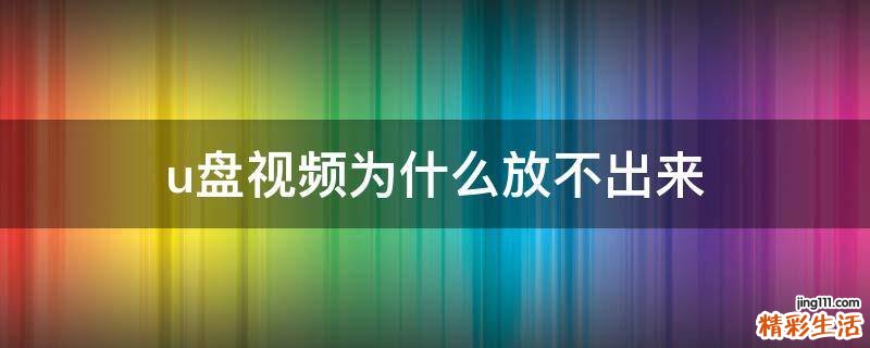 u盘视频为什么放不出来