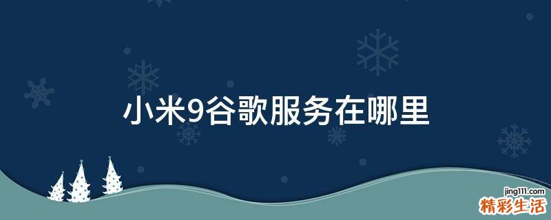 小米9谷歌服务在哪里