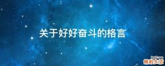 关于好好奋斗的格言