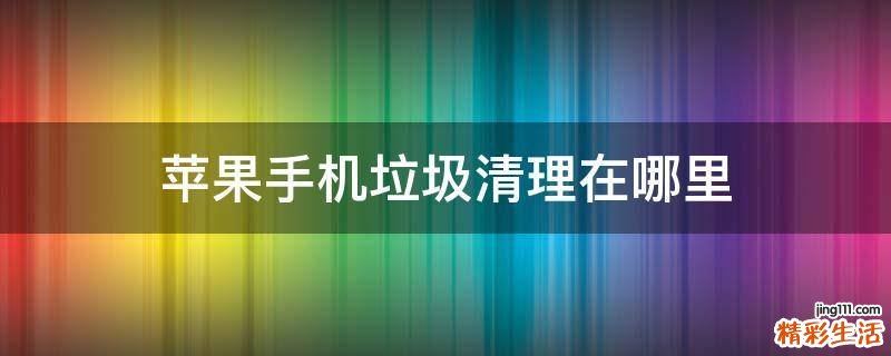 苹果手机垃圾清理在哪里