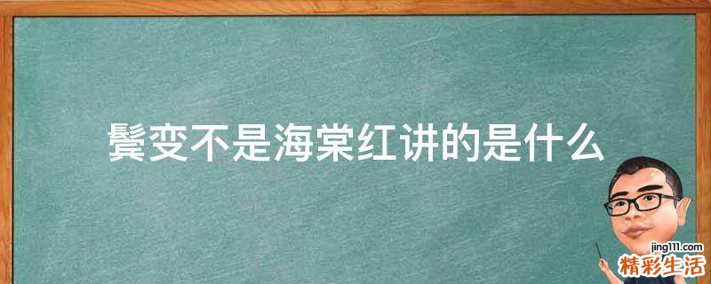 鬓变不是海棠红讲的是什么