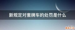 新规定对套牌车的处罚是什么