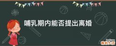 哺乳期内能否提出离婚