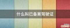 什么叫已备案驾驶证