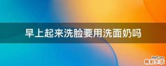 早上起来洗脸要用洗面奶吗