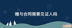 赠与合同需要见证人吗