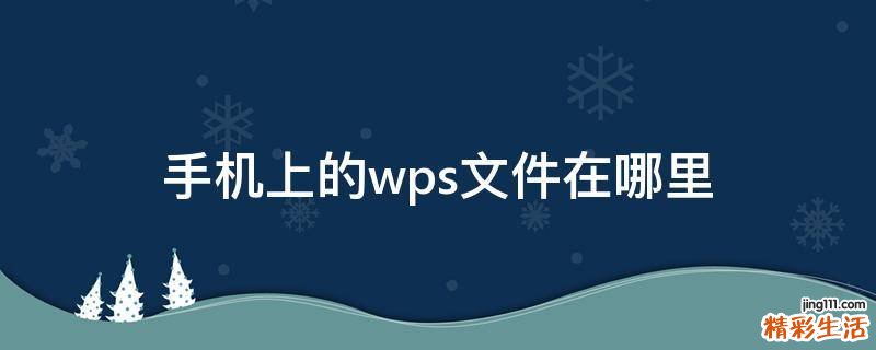 手机上的wps文件在哪里