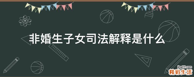 非婚生子女司法解释是什么