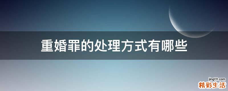重婚罪的处理方式有哪些