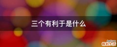 三个有利于是什么