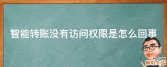 智能转账没有访问权限是怎么回事