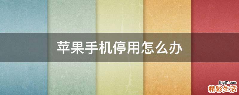 苹果手机停用怎么办