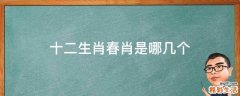 十二生肖春肖是哪几个