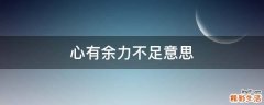 心有余力不足意思