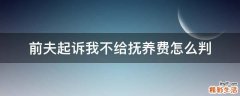 前夫起诉我不给抚养费怎么判