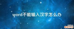 word不能输入汉字怎么办