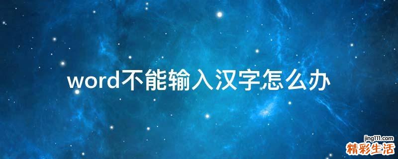 word不能输入汉字怎么办