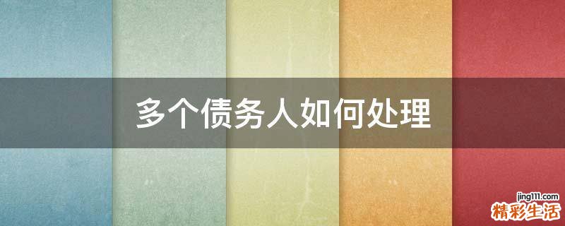 多个债务人如何处理