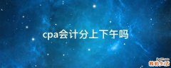 cpa会计分上下午吗