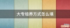 大专培养方式怎么填