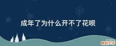 成年了为什么开不了花呗