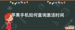 苹果手机如何查询激活时间