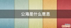 公海是什么意思
