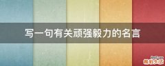 写一句有关顽强毅力的名言