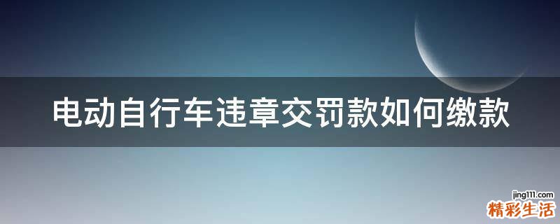 电动自行车违章交罚款如何缴款