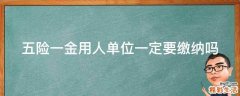 五险一金用人单位一定要缴纳吗